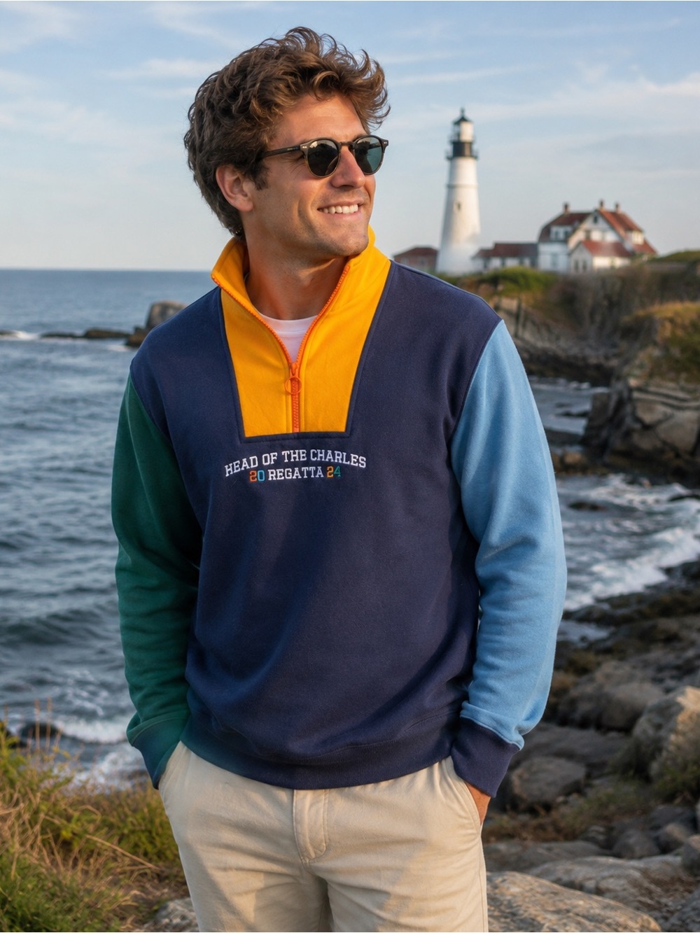 Vineyard Vines Men’s M Head of the Charles 2024 Colorblock Quarter Zip